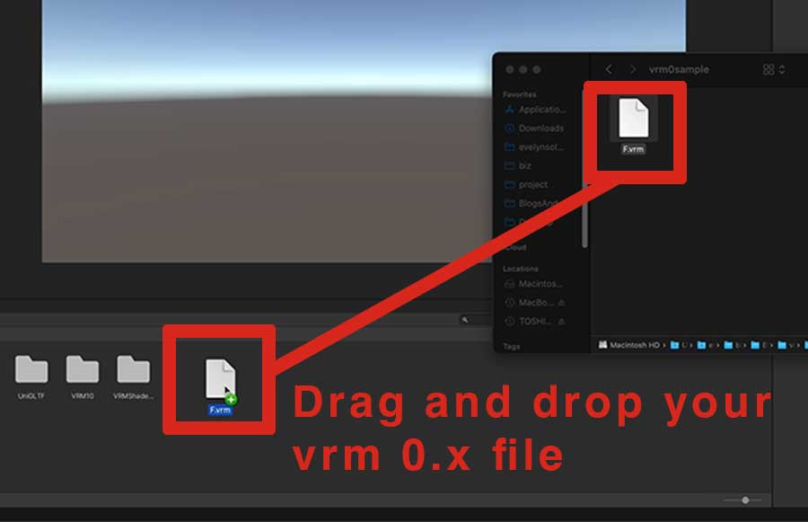 drag and drop your vrm 0.x file